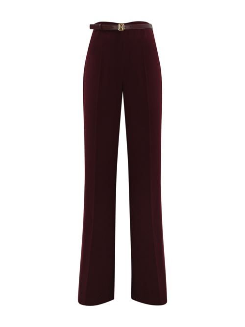 Pantalone palazzo in raso rouge noir Elisabetta Franchi | PA06147E2CG3